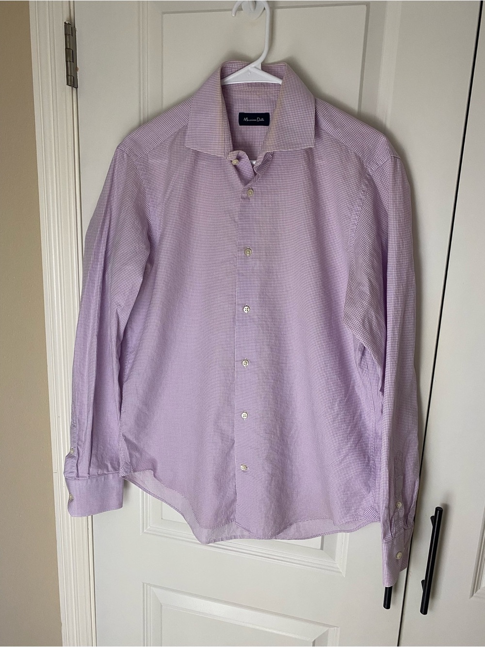 Massimo Dutti Lavender Men's Dress Shirt - Size L